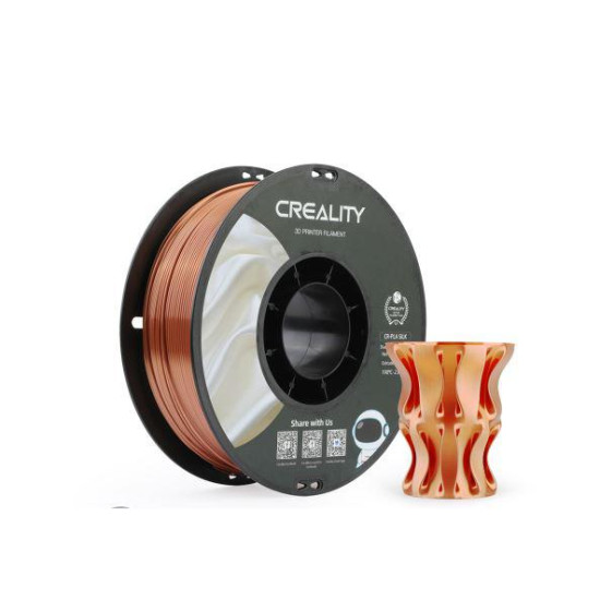 CREALITY PLA 3D Printer Filament, CR-SILK RED COPPER , Printing temperature: 190-220, Filament diameter: 1.75mm, Tensile strength: 60MPa, Size of filament wheel: Diameter 200mm, height 66mm, hole diameter 56mm. Utilizare: pana la 6 luni de la deschiderea 