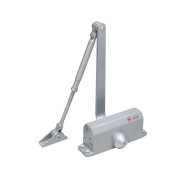 Amortizor hidraulic cu brat SA-5012AD-sv, cu blocare; Pentru: usi cu greutatea de 25-45 kg; latime usa ≤900mm; Ulei hidraulic termostabil; Viteza de inchidere reglabila; Montare universala: stanga sau dreapta; Culoare: argintiu; Deschidere usa la 135°;