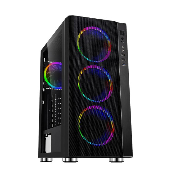 Carcasa Spacer Rainbow, ATX, MidTower, Gaming, fara sursa, sticla securizata, 4 x fan, USB 2.0 x 2, USB 3.0 x 1, mesh, fan controller (inclusiv RGB), telecomanda, „SPCS-GC-RAINBOW” Carcasa Spacer Rainbow, ATX, MidTower, Gaming, fara sursa, sticla securizata, 4 x fan, USB 2.0 x 2, USB 3.0 x 1, mesh, fan controller (inclusiv RGB), telecomanda, „SPCS-GC-RAINBOW”