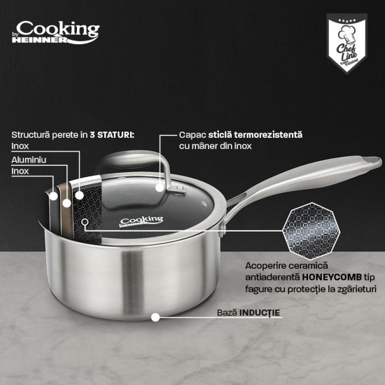CASEROLA INOX+CAP 16x8.5CM1.6L TITANIUM3 CASEROLA INOX+CAP 16x8.5CM1.6L TITANIUM3