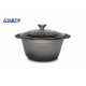 SEMIOALA FONTA EMAILATA + CAPAC 24 x 11.5 CM, 4 L, MARBLE GREY, COOKING BY HEINNER