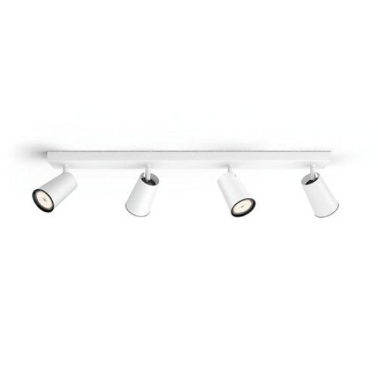 Spot LED Philips myLiving Paisley, 4xGU10, 5.5W, IP20, Metal, Alb Spot LED Philips myLiving Paisley, 4xGU10, 5.5W, IP20, Metal, Alb