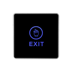 Buton de iesire cu touchscreen, aplicabil, ND-EB17-1; Iesire contact:NO/NC; Icon: hand; LED stare Bi-color: albastru- verde; Materia lplastic; Dimensiuni: (L x W x H) 86 x 86 x 20mm;