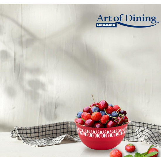 SET 4 BOLURI PLASTIC, 16/20/24/28 CM, ROSU, ART OF DINNING BY HEINNER