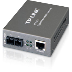 Switch media convertor TP-Link, 2 porturi (1x1000Mbps SC, 1x10/100/1000 Mbps (RJ-45)), 1000Base-T to 1000Base-LX/LH (SC), Single-Mode, 15Km, montabil in sasiu