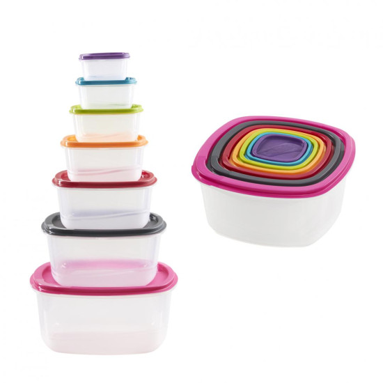 SET 7 CASEROLE PATRATE CU CAPACE,PLASTIC, VANORA HOME SET 7 CASEROLE PATRATE CU CAPACE,PLASTIC, VANORA HOME