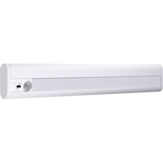 Aplica LED liniara Ledvance pe baterii 4x1.5V LR6(AA), cu senzor de miscare PIR, 2.9W, 174 lm, lumina neutra (4000K), IP20, montaj aplicat, 30cm, Alb