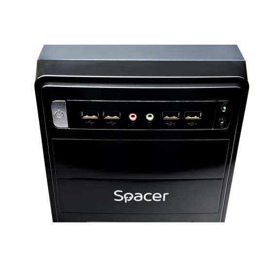 Carcasa Spacer New Mercury, ATX, MidTower, Gaming, sursa 500 (250W for 500W Desktop PC), USB 2.0 x 2, Jack 3.5mm x 2, „SPC-NEW