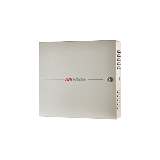 Centrala control acces Hikvision 4 usi ( 4 x cititoare Wiegand sau 8 x cititoare RS485), DS-K2604T; Compatibilitate cititoare: 4 x Wiegand sau 8 x RS485; Capacitate de stocare: 100,000 cartele si 300,000 evenimente; Intrari: 4 alarm input, Door Magnetic x