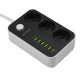 Prelungitor cu protectie Serioux, 3 prize schuko, input 100-240V, 50- 60Hz, output (Total): 2500W - 10A, 6 porturi USB, USB Output (Total):3.4A, functie auto ID, antistatic, buton power/off, lungime cablu 1.6m,negru, SRXP-PS36B Prelungitor cu protectie Serioux, 3 prize schuko, input 100-240V, 50- 60Hz, output (Total): 2500W - 10A, 6 porturi USB, USB Output (Total):3.4A, functie auto ID, antistatic, buton power/off, lungime cablu 1.6m,negru, SRXP-PS36B