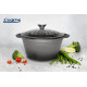 CRATITA FONTA EMAILATA  + CAPAC 22 X 9.5 CM, 2.9 L, MARBLE GREY, COOKING BY HEINNER