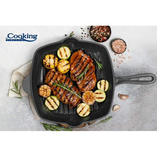 TIGAIE GRILL FONTA EMAILATA 26.5 X 4.5 CM, MARBLE GREY, COOKING BY HEINNER TIGAIE GRILL FONTA EMAILATA 26.5 X 4.5 CM, MARBLE GREY, COOKING BY HEINNER