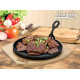 PLATOU SERVIRE ROTUND , 22 CM , FONTA PURA, CU MANER DETASABIL SI BAZA DIN LEMN, COOKING  BY HEINNER