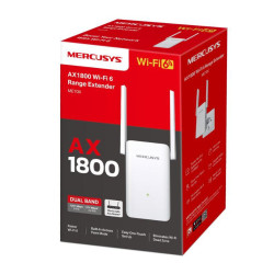 Mercusys Ax1800 Wi-Fi Range Extender ME70X; Dual-Band, Standarde Wireless: IEEE 802.11a/n/ac/ax 5GHz, IEEE 802.11b/g/n/ax 2.4GHz, Viteza wireless: 574 Mbps at 2.4GHz, 1201 Mbps at 5GHz, Interfata: 1 x Gigabit Ethernet Port, 2 x Antene externe, Consum: 13W