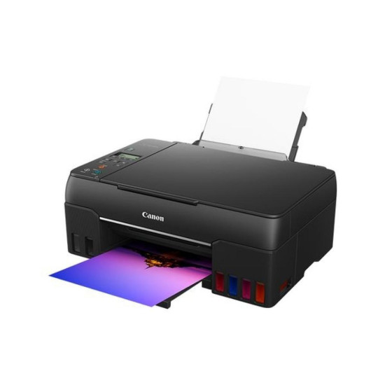 Multifunctional inkjet color CISS Canon Pixma G640, dimensiune A4,viteza 3.9 ppm alb-negru, rezolutie 4800x1200dpi, alimentare hartie 100coli, Scanner CIS, rezolutie scanare:600 x 1200, 99 copii max, zoom:25%-400%, format hartie: A4, A5,B5, interfata: USB