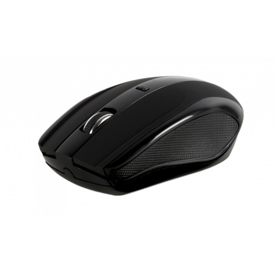 Mouse Serioux, Rainbow 400, fara fir, USB, senzor optic, distanta de operare; 10m, precizie: 1000/1600DPI ajustabila, 4 butoane, 2x baterie AAA, sisteme de operare: Windows / Mac OS / Linux, negru