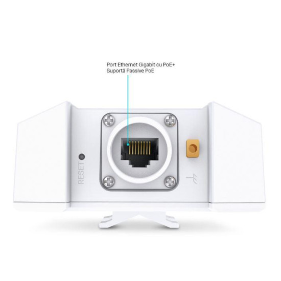 Wireless Access Point TP-Link EAP650-Outdoor, AX3000 Wireless Dual Band Indoor/Outdoor Access Point, 802.3at PoE, STANDARDE WIRELESS: IEEE 802.11ax/ac/n/g/b/a, interfata: 1× Port Ethernet (RJ-45) Gigabit (Suportă PoE 802.3at și Passive PoE), weather proof
