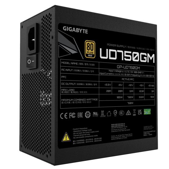 SURSA GB UD850GM 750W 80 PLUS GOLD, ACTIVE PFC, ATX V2.31, ventilator 120mm, negru