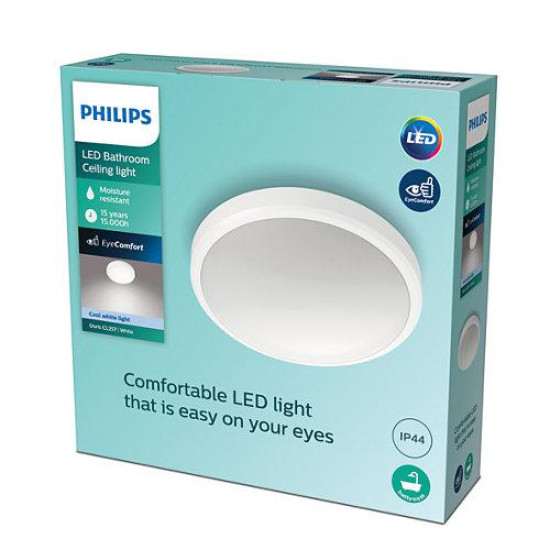 Plafoniera LED Philips Doris CL257, 17W, 1700 lm, lumina neutra (4000K), IP44, 31.3cm, Alb